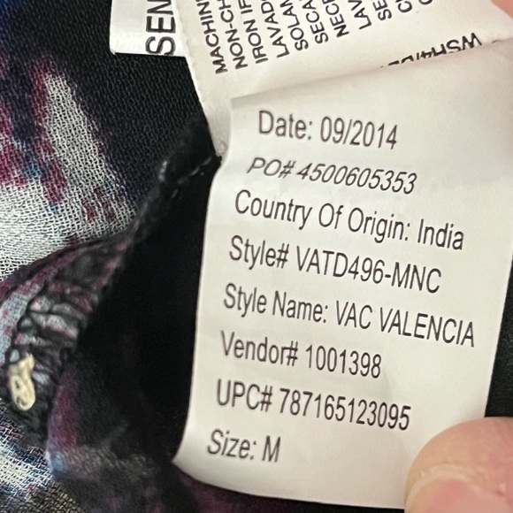 Nine West Vintage America Sheer Babydoll Blouse Women’s Medium Long Sleeve - Picture 7 of 11